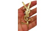 Çanta Aksesuar 7X3 Cm Gold YSL Metal Plaka Etiket Süs