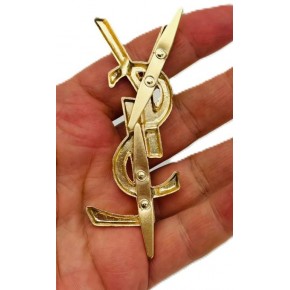 Çanta Aksesuar 7X3 Cm Gold YSL Metal Plaka Etiket Süs