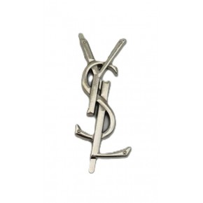 Çanta Aksesuar 7X3 Cm Gümüş YSL Metal Plaka Etiket Süs