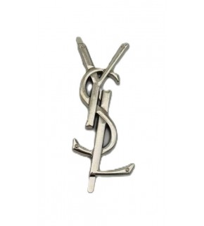 Çanta Aksesuar 7X3 Cm Gümüş YSL Metal Plaka Etiket Süs