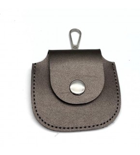 Çanta Aksesuar 8.5x8 cm cm Parlak Gri Renk Kancalı Suni Deri Cep