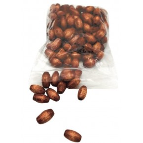 Çanta Aksesuar 8 Mm Ahşap Oval Boncuk Taba Renk 50 Gr