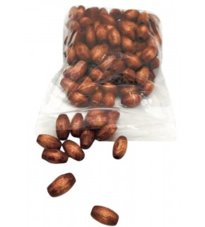 Çanta Aksesuar 8 Mm Ahşap Oval Boncuk Taba Renk 50 Gr