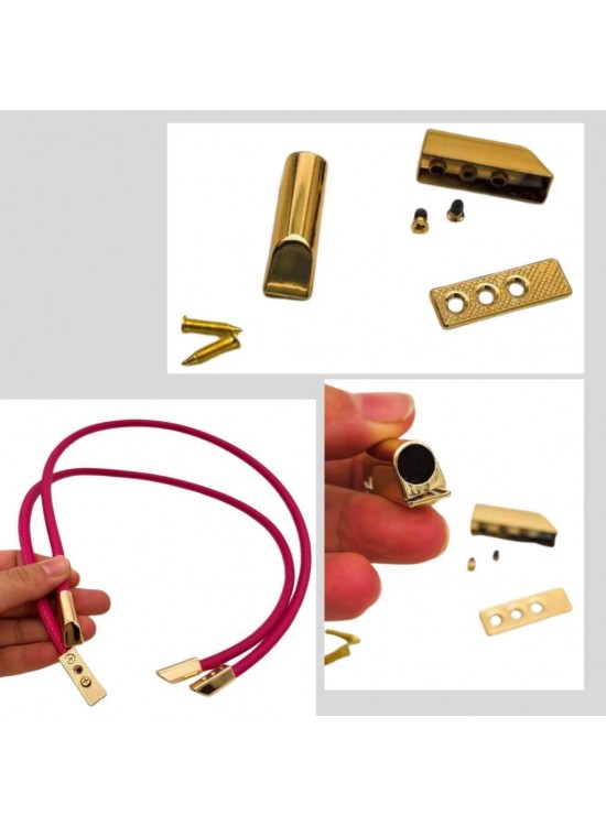 Çanta Aksesuar 8 Mm Light Gold Renk Vidalı Kulpluk 2 Adet