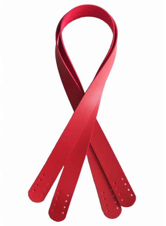 Çanta Aksesuar 80X2.4 Cm, Tek Kat Suni Deri Kırmızı Renk Çift Sap