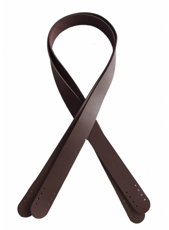 Çanta Aksesuar 80X2.4 Cm, Tek Kat Suni Deri Koyu Kahve Renk Çift Sap