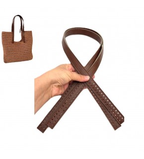 Çanta Aksesuar 80x2 cm Taba Renk 16 Delikli Model Çift Çanta Sapı