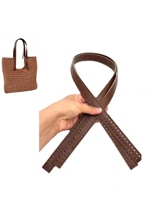 Çanta Aksesuar 80x2 cm Taba Renk 16 Delikli Model Çift Çanta Sapı