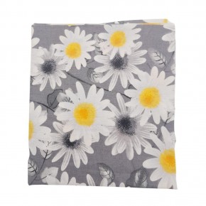 Çanta Aksesuar 80x35 cm Pamuklu Astarlık Kumaş Beyaz Papatyalı Gri Renk No:35