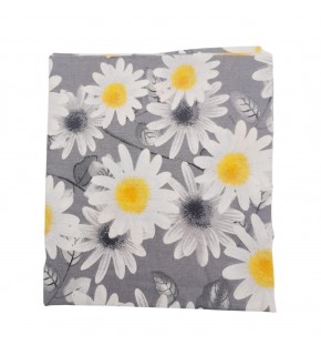 Çanta Aksesuar 80x35 cm Pamuklu Astarlık Kumaş Beyaz Papatyalı Gri Renk No:35