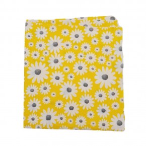 Çanta Aksesuar 80x35 cm Pamuklu Astarlık Kumaş Beyaz Papatyalı Sarı Renk No:33