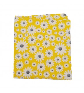 Çanta Aksesuar 80x35 cm Pamuklu Astarlık Kumaş Beyaz Papatyalı Sarı Renk No:33