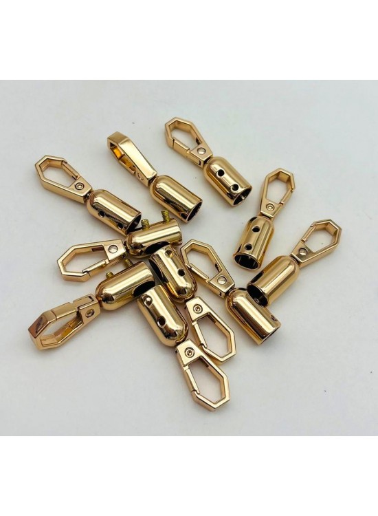 Çanta Aksesuar 9 mm Light Gold Renk Kancalı Kovan 10 Adet