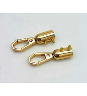 Çanta Aksesuar 9 mm Light Gold Renk Kancalı Kovan 2 Adet