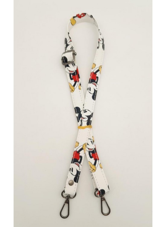 Çanta Aksesuar 90 Cm Miki Mouse Desenli Kırmızı Renk Ayarlamalı Çanta Sapı