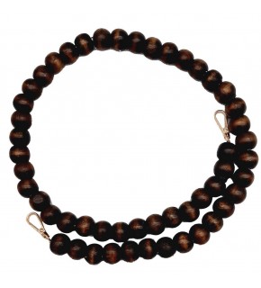 Çanta Aksesuar 90cm Ahşap Boncuklu Kahverengi Çanta Sapı