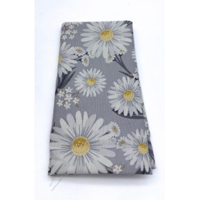 Çanta Aksesuar 90x50 cm Duck Astarlık Kumaş Gri Papatya Desen