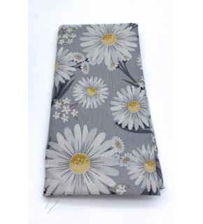 Çanta Aksesuar 90x50 cm Duck Astarlık Kumaş Gri Papatya Desen