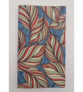 Çanta Aksesuar 90X50 Cm Duck Astarlık Kumaş Sarma Yaprak Mavi Yeşil Desenli No:18