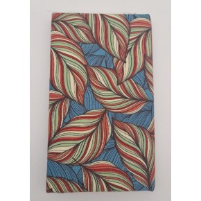 Çanta Aksesuar 90X50 Cm Duck Astarlık Kumaş Sarma Yaprak Mavi Yeşil Desenli No:18