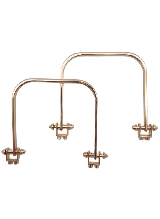 Çanta Aksesuar 9x9 cm Light Gold Renk Vidalı Metal Çanta Tutma Sapı