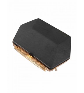 Çanta Aksesuar Abiye Çanta Kalıbı Altı Köşe Light Gold Metalli