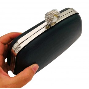 Çanta Aksesuar Abiye Çanta Kalıbı İncili Taşlı Tutmalı Model  Gümüş Metalli  (NO:23)