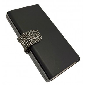 Çanta Aksesuar Abiye Çanta Kalıbı Taşlı Kapak  Model  Füme Metalli