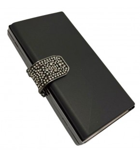 Çanta Aksesuar Abiye Çanta Kalıbı Taşlı Kapak  Model  Füme Metalli