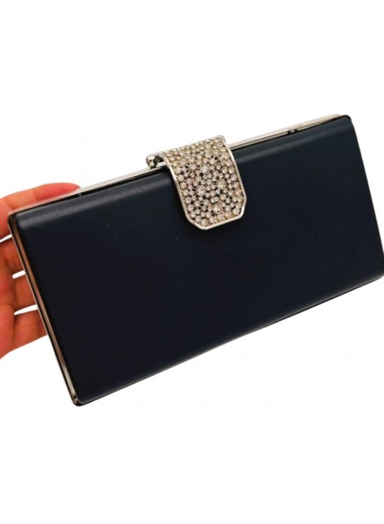 Çanta Aksesuar Abiye Çanta Kalıbı Taşlı Kapak  Model Gümüş Metalli