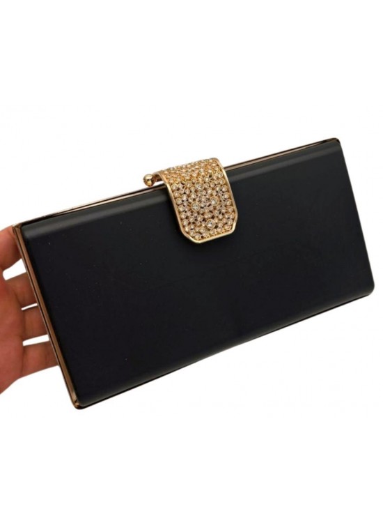 Çanta Aksesuar Abiye Çanta Kalıbı Taşlı Kapak  Model Light Gold  Metalli