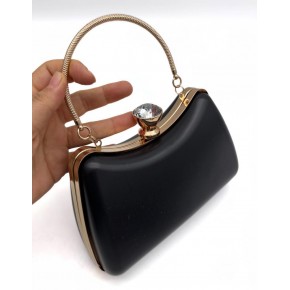 Çanta Aksesuar Abiye Çanta Kalıbı Tektaşlı Light Gold Metalli  (NO:65)