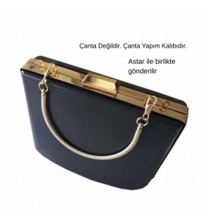 Çanta Aksesuar Abiye Çanta Kalıbı Tutma Saplı Model (Astarlı) Light Gold Metalli