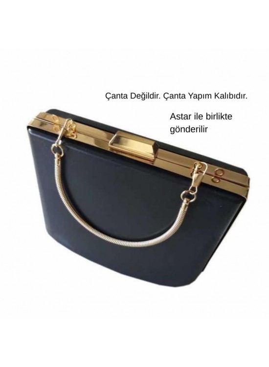 Çanta Aksesuar Abiye Çanta Kalıbı Tutma Saplı Model (Astarlı) Light Gold Metalli