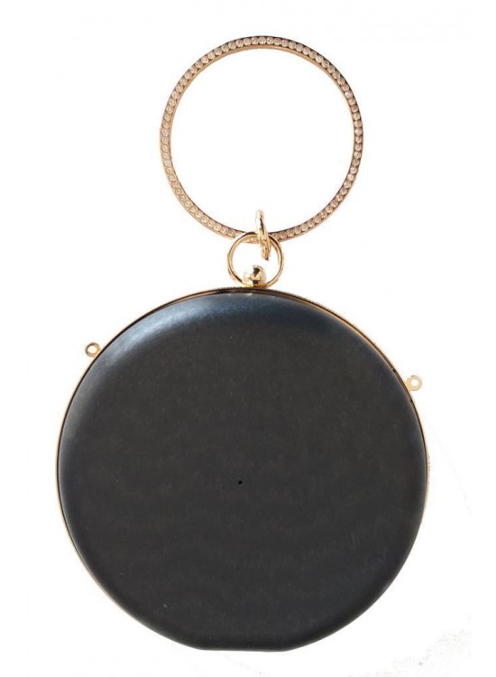 Çanta Aksesuar Abiye Çanta Kalıbı Yuvarlak Lİght Gold Metalli (Astarlı)