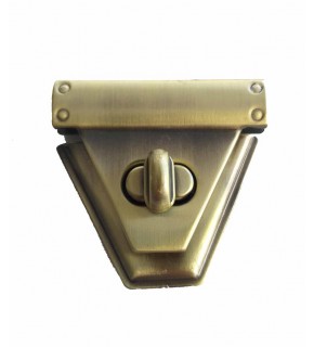 Çanta Aksesuar Açık Antik Renk Üçgen Kilit Kancalı 4.5X5 Cm