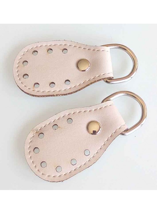 Çanta Aksesuar Açık Krem Renk, Sapların Uç Kısmına Dikmek İçin Deri Aparat.