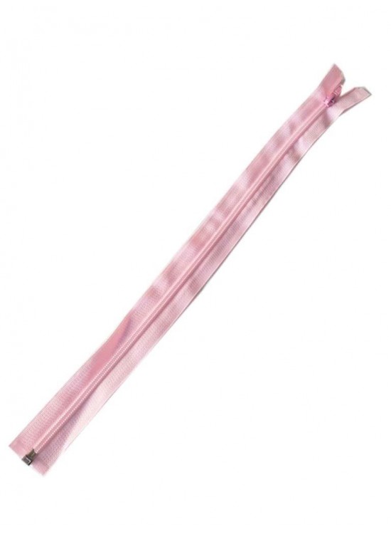 Çanta Aksesuar Açık Pembe Renk 40 Cm Plastik Diş Fermuar Fd27