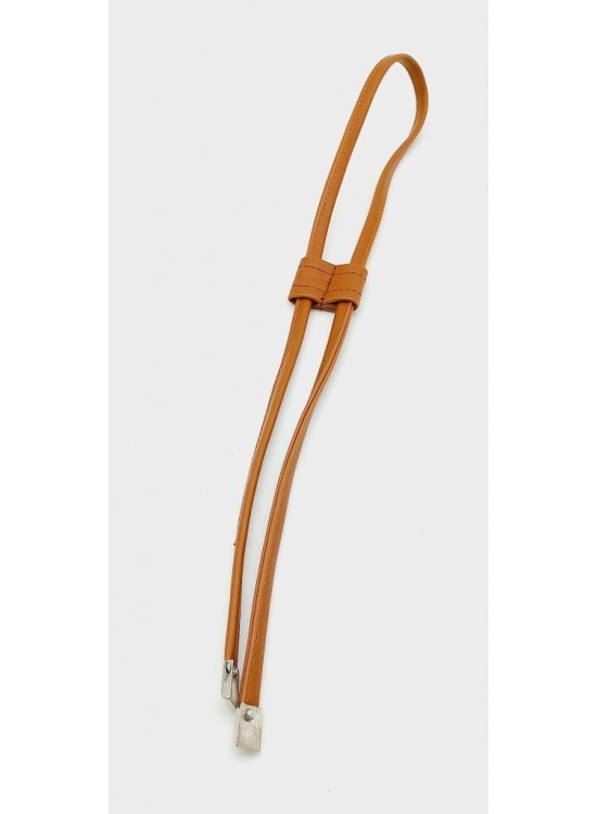 Çanta Aksesuar Açık Taba Suni Deri Dikişli Büzgü Gümüş Metalli