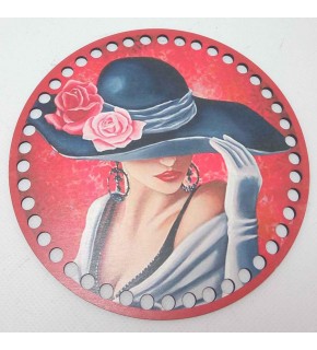 Çanta Aksesuar Ahşap 17 Cm Çapında Resimli Plaka