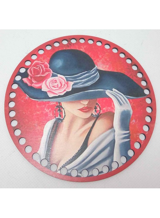 Çanta Aksesuar Ahşap 17 Cm Çapında Resimli Plaka