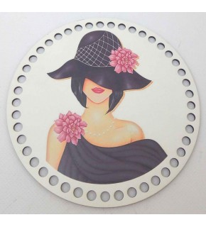 Çanta Aksesuar Ahşap 17 Cm Çapında Resimli Plaka