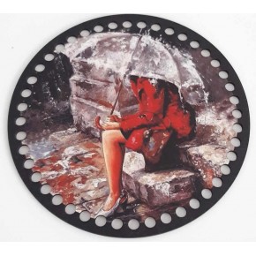 Çanta Aksesuar Ahşap 19 Cm Çapında Resimli Plaka