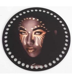 Çanta Aksesuar Ahşap 19 Cm Çapında Resimli Plaka