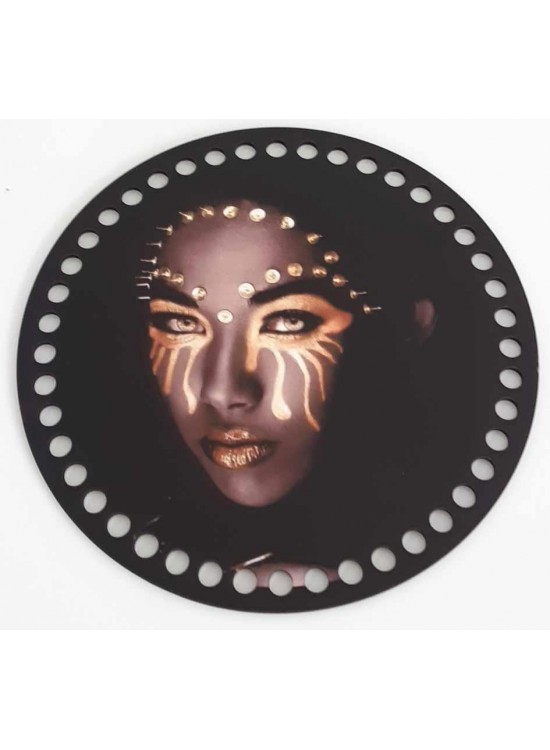 Çanta Aksesuar Ahşap 19 Cm Çapında Resimli Plaka