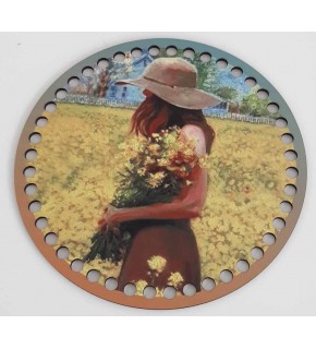 Çanta Aksesuar Ahşap 19 Cm Çapında Resimli Plaka