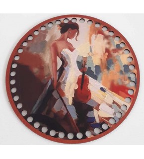 Çanta Aksesuar Ahşap 19 Cm Çapında Resimli Plaka