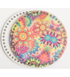 Çanta Aksesuar Ahşap 20 Cm Çapında Resimli Plaka Arkalıklı B Serisi No1