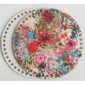 Çanta Aksesuar Ahşap 20 Cm Çapında Resimli Plaka Arkalıklı B Serisi No11