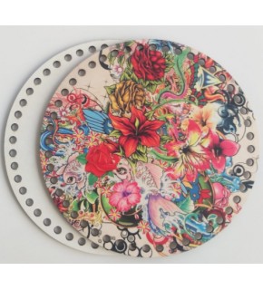 Çanta Aksesuar Ahşap 20 Cm Çapında Resimli Plaka Arkalıklı B Serisi No11